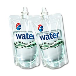 Bagged water with suction nozzle